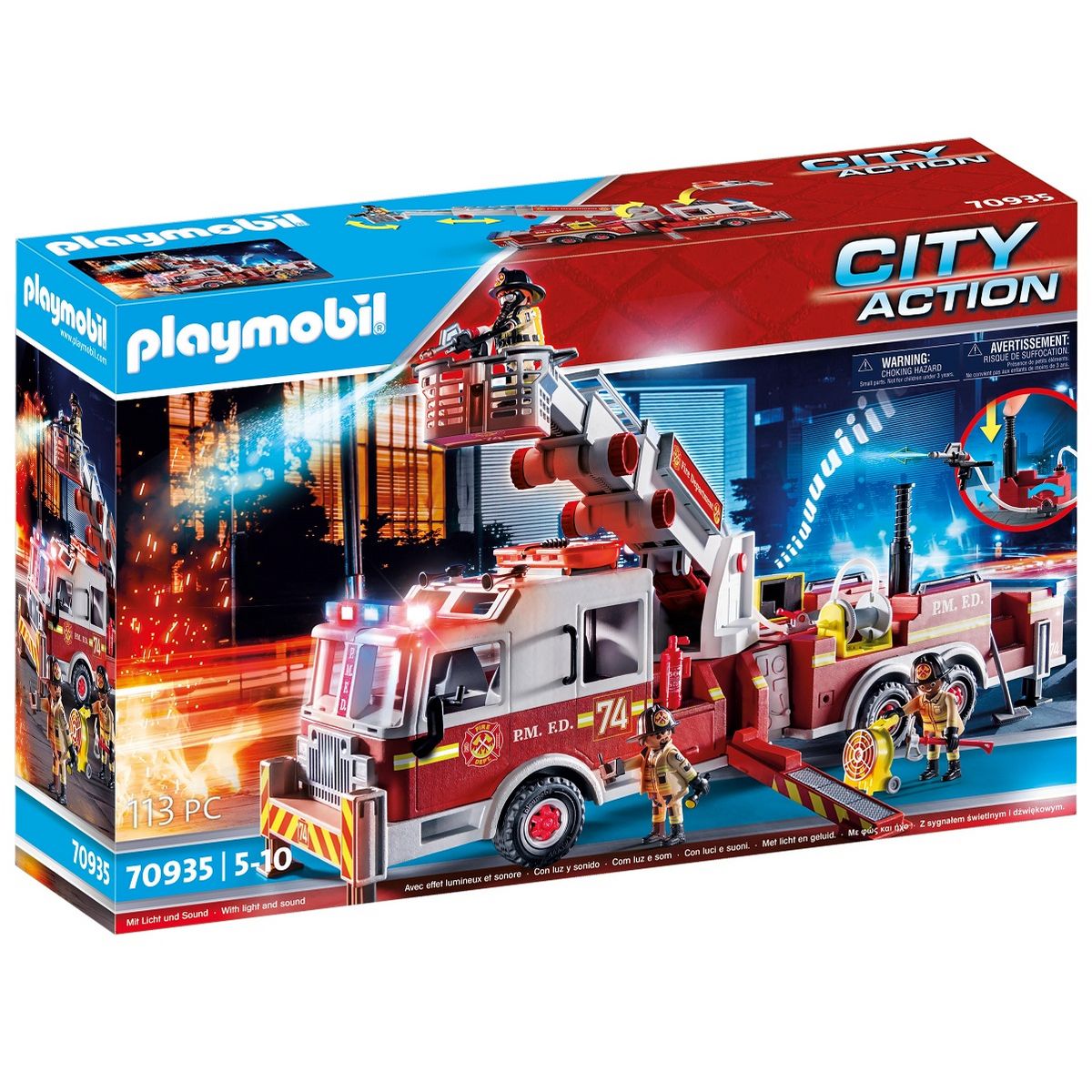 PLAYMOBIL 70935 - Camion de pompiers avec échelle pas cher 