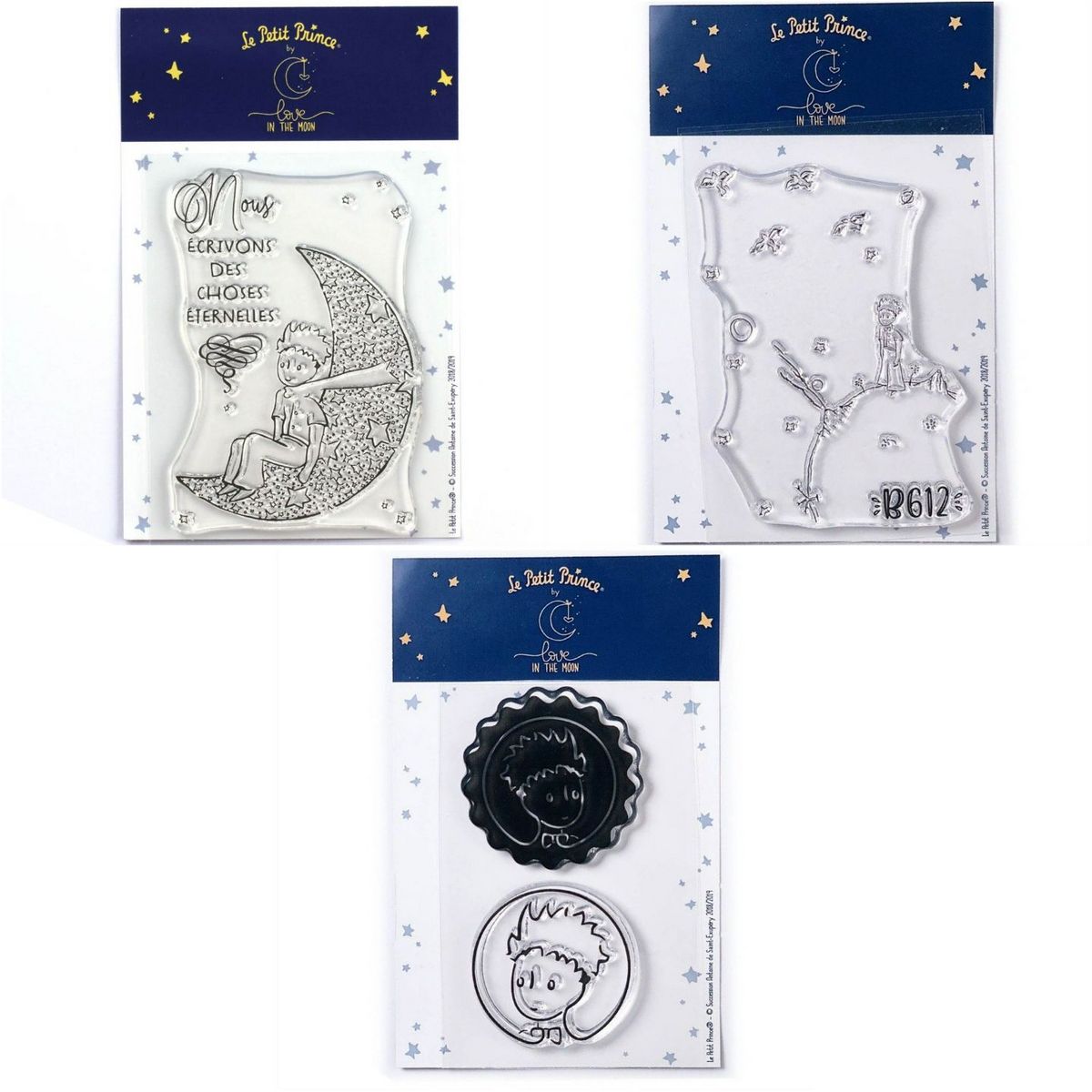 Youdoit 4 Tampons transparents Le Petit Prince et La lune + Astéroïd + Portraits