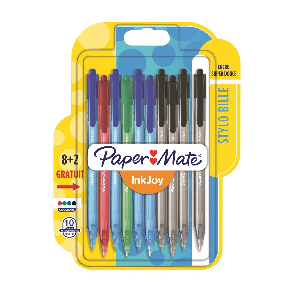 Lot 8 stylos bille InkJoy Paper Mate - Stylos bille Papermate