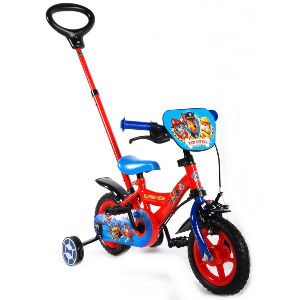 Vélo Disney Pat Patrouille 10 pouces avec canne directionnelle enfant pas  cher 