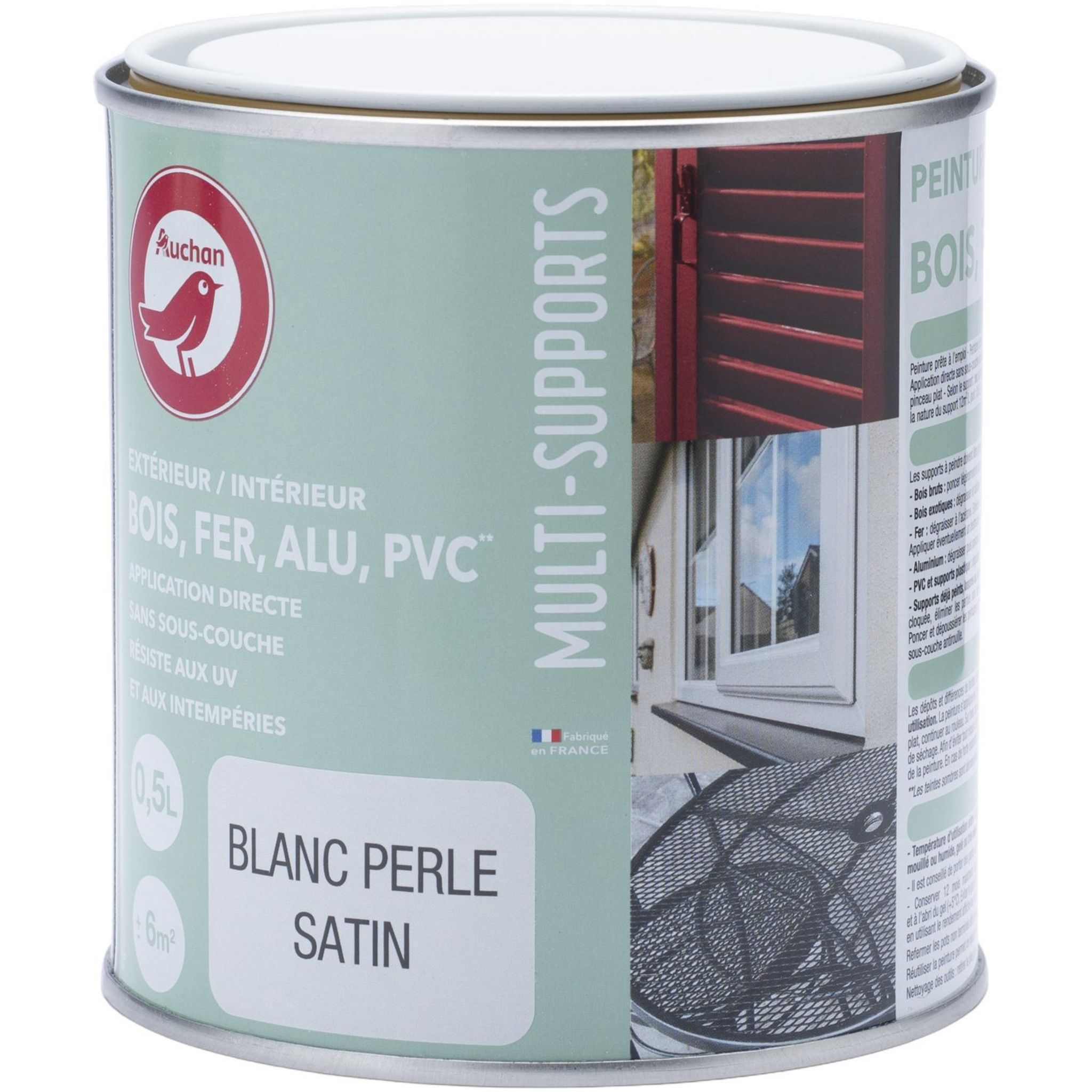 AUCHAN Peinture couleur satin blanc pas cher 