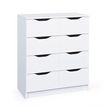 Commode meuble de rangement 8 tiroirs  FALONE. Coloris disponibles : Blanc