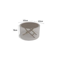 Housse de protection pour table ronde COVERTOP - Taupe - 125 x 125 x 70 cm