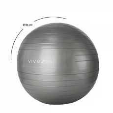 VIVEZEN Ballon de yoga, fitness, gymnastique - Diam 85 cm (Gris)