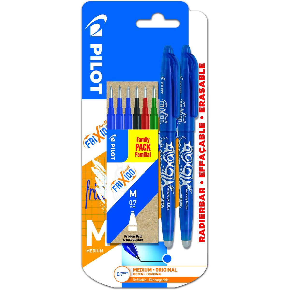 PILOT FRIXION 6 RECHARGES BLEU 0.7 : : Fournitures de bureau