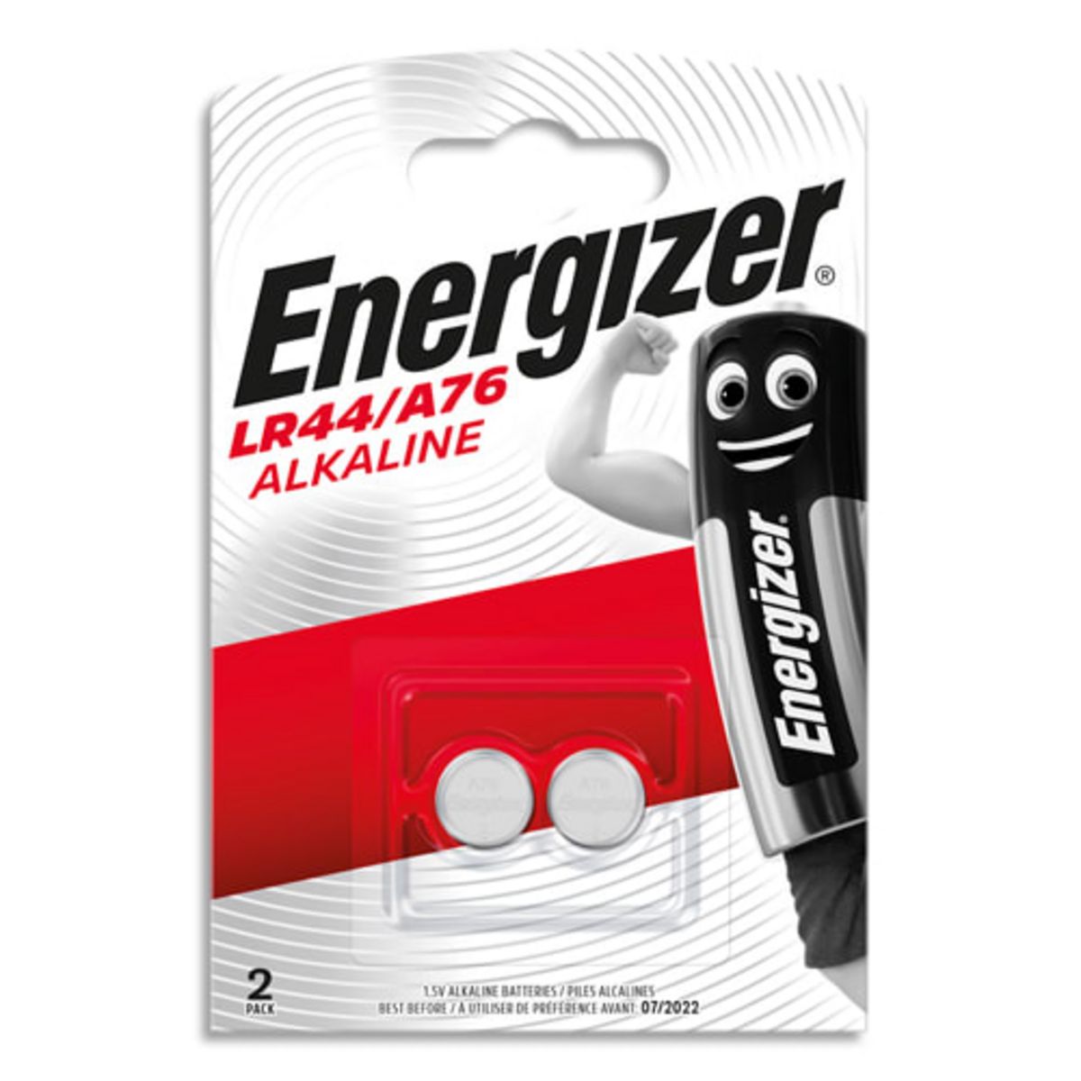 Energizer Piles alcalines LR44/A76 boutons x2