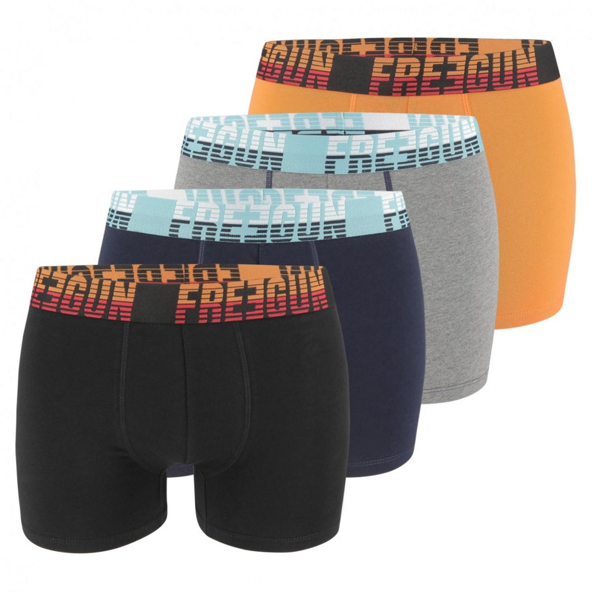 FREEGUN Lot de 4 boxers coton homme