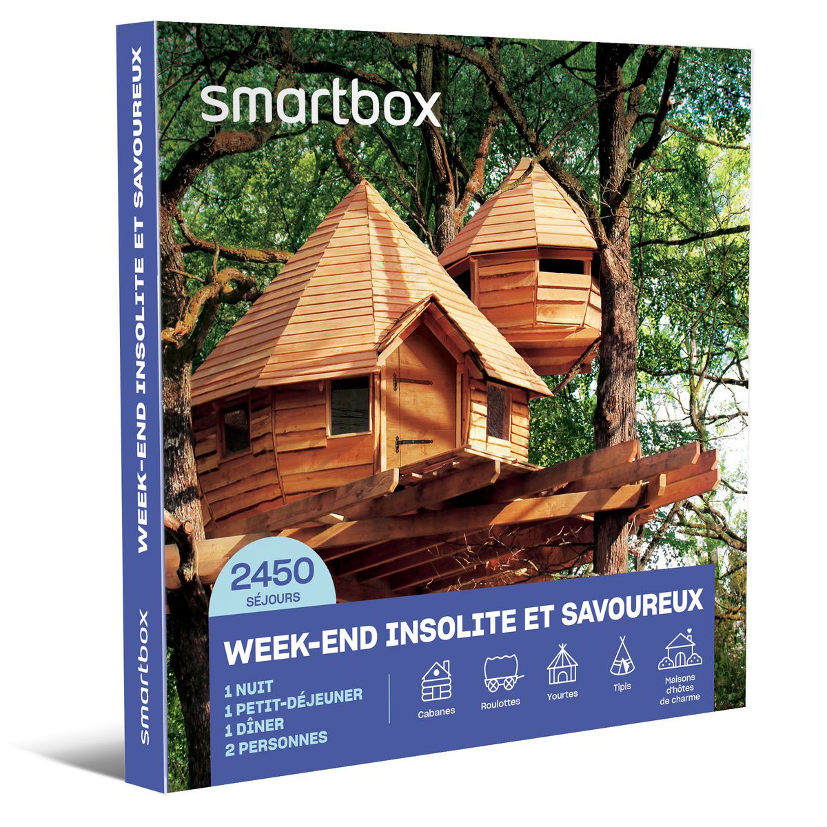 Smartbox Nuit Insolite En Duo Cabane Dans Les Arbres Smartbox Week-end insolite et savoureux - Coffret Cadeau Séjour pas cher -  Auchan.fr