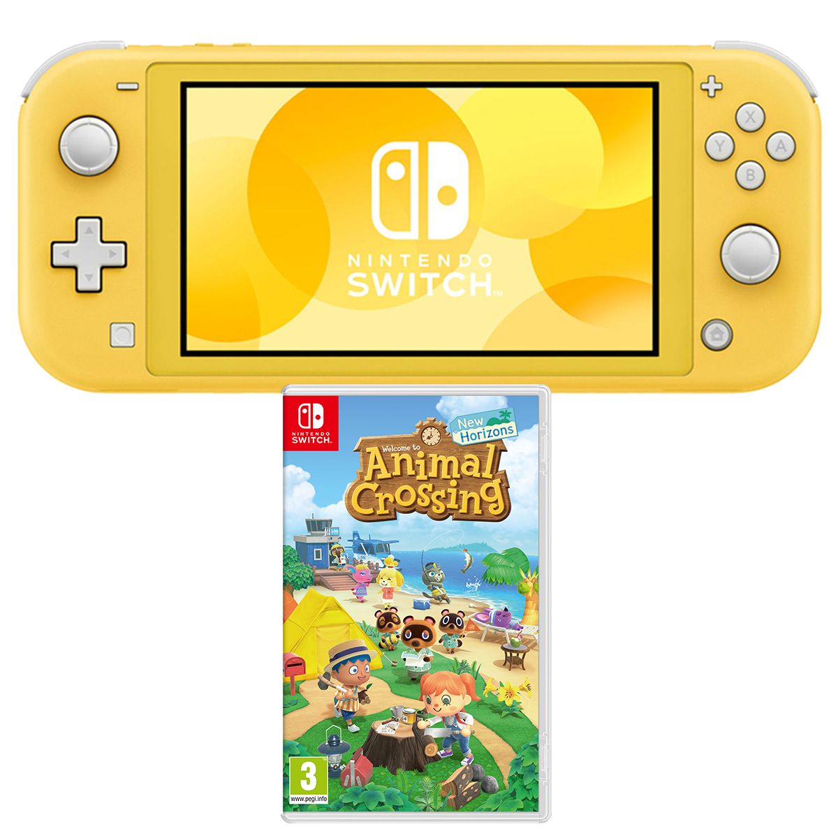 Console Nintendo Switch Lite Jaune + Animal Crossing New Horizons Nintendo  Switch
