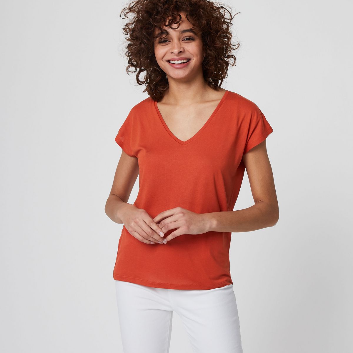 Tee shirt cheap orange femme