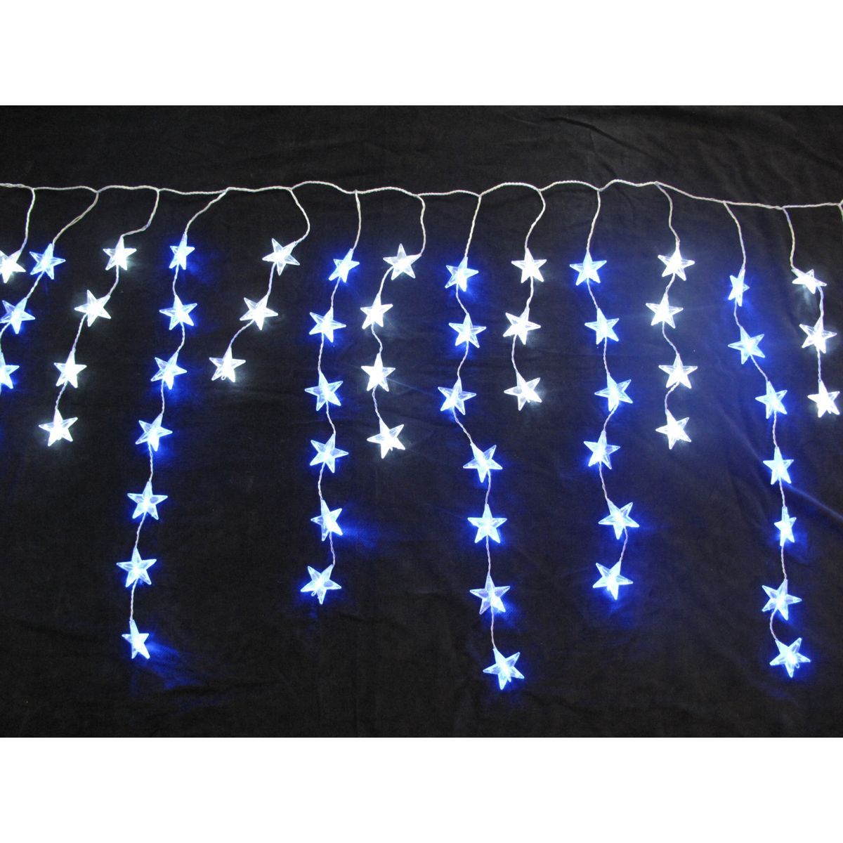 Rideau guirlande lumineuse extérieur 200 leds animées bleues - Noir Noir -  Kiabi - 47.19€