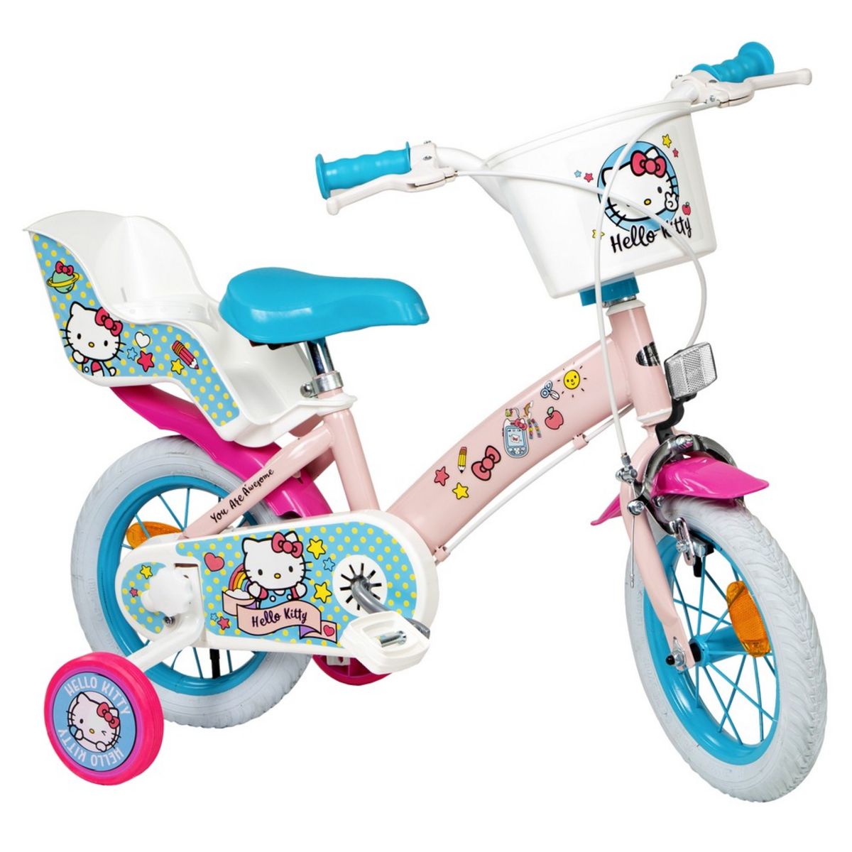 Velo 12 pouces Hello Kitty 3 5 ans fille pas cher Auchan