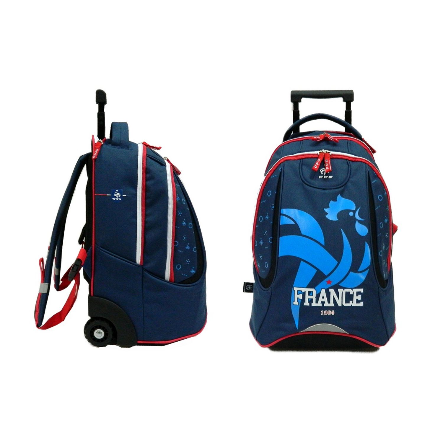 Sac dos roulettes 2 compartiments FFF pas cher Auchan