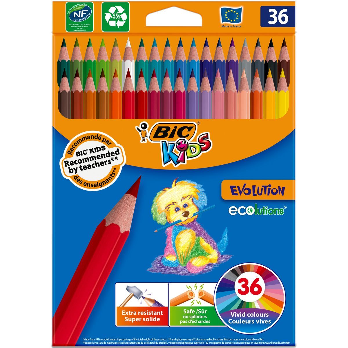 Boite De Crayon De Couleur Bic BIC Boîte de 36 crayons de couleurs Kids Evolution pas cher - Auchan.fr