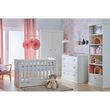 Chambre complète lit bébé 60x120 - commode à langer - armoire 2 portes Marie - Blanc