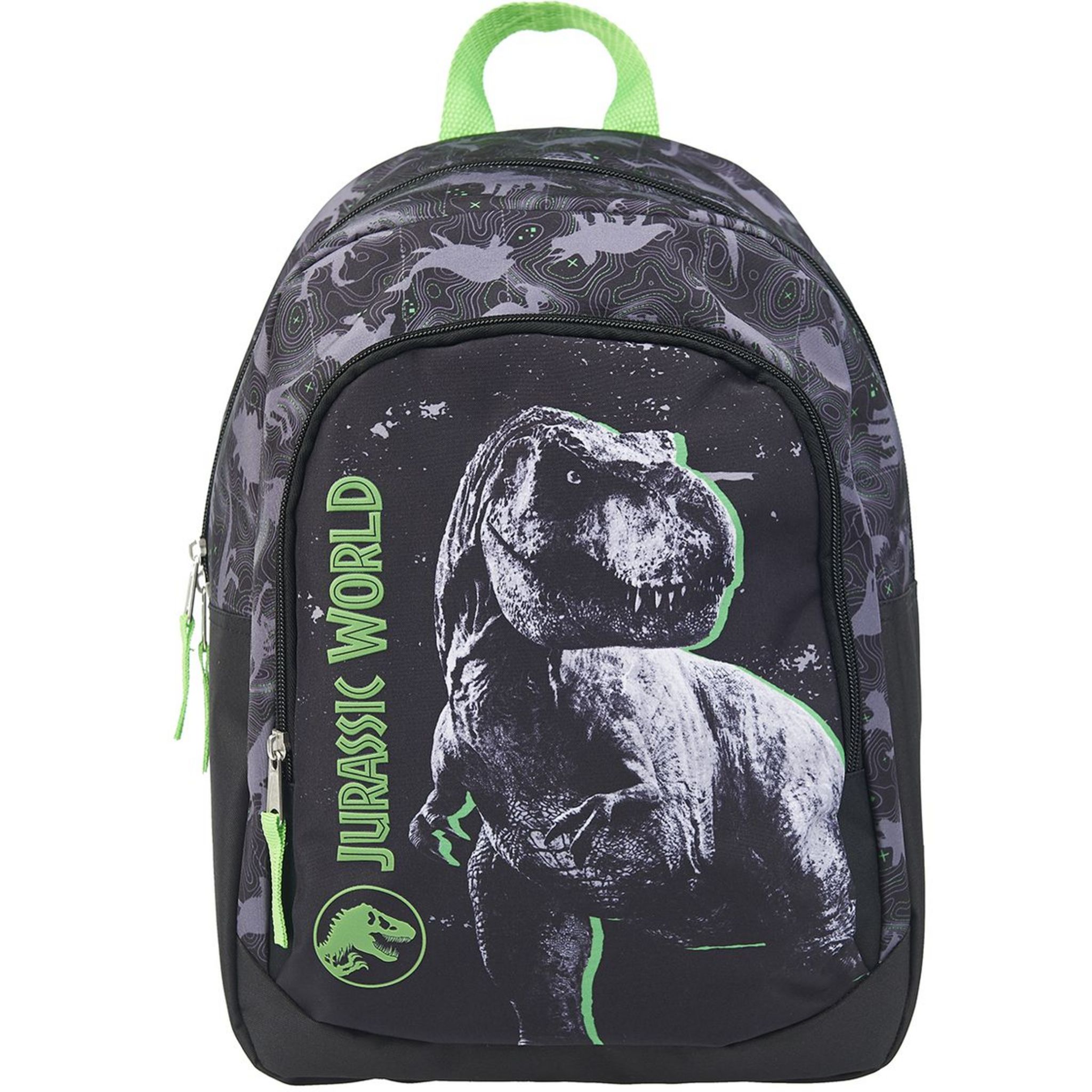 Sac dos 2 compartiments noir et vert JURASSIC WORLD