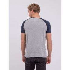 t-shirt manches courtes col rond pur coton nechin (Bleu marine)
