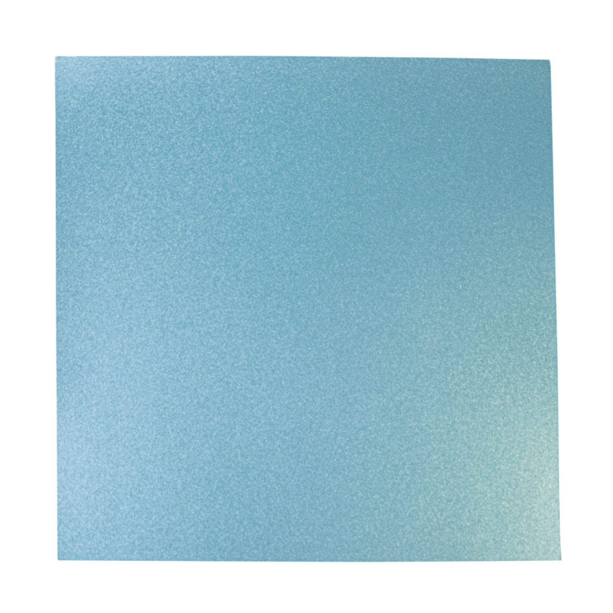 Rayher Papi.scrap. effet mét. Paillettes fines, bleu azur, 30,5x30,5cm,  210g / m² - lot de 10 feuilles pas cher 