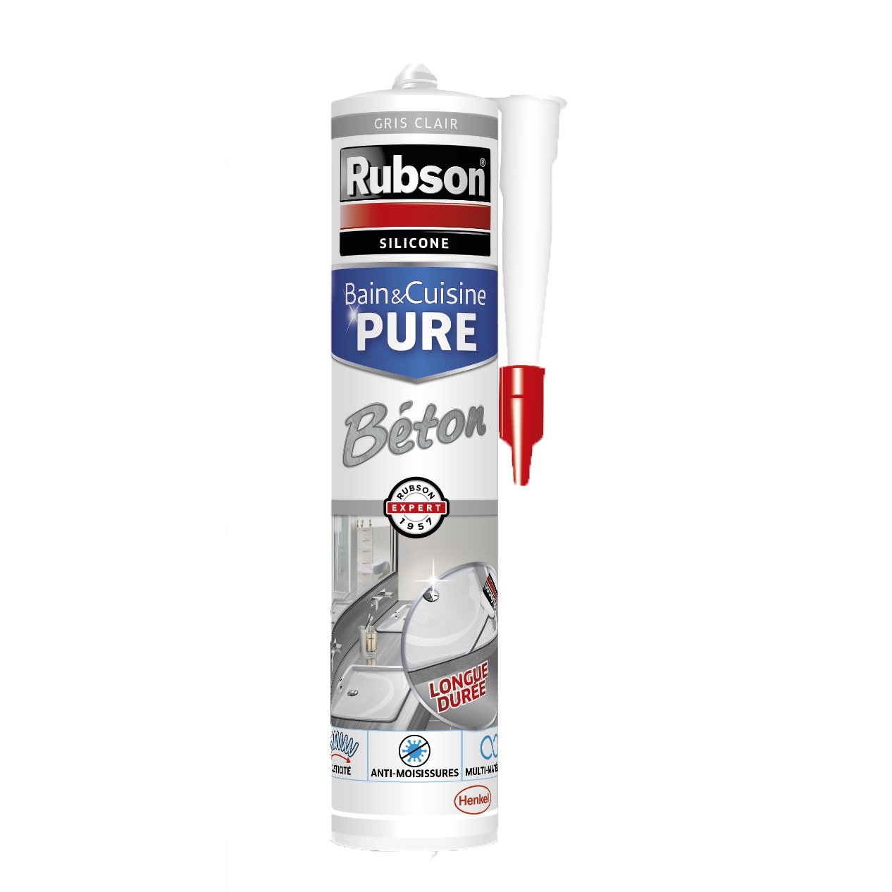 Rubson Mastic Bain & Cuisine Couleur Béton, Joint silicone multi