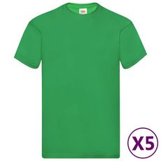 Fruit of the Loom T-shirts originaux 5 pcs Vert XL Coton