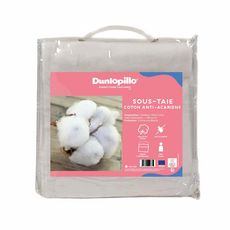 DUNLOPILLO Protège oreiller absorbant forme portefeuille en coton anti-acariens 