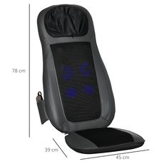 HOMCOM Siège massant shiatsu pour dos & cou - massage du dos chauffant - 6 points de massage - télécommande, adaptateur voiture inclus
