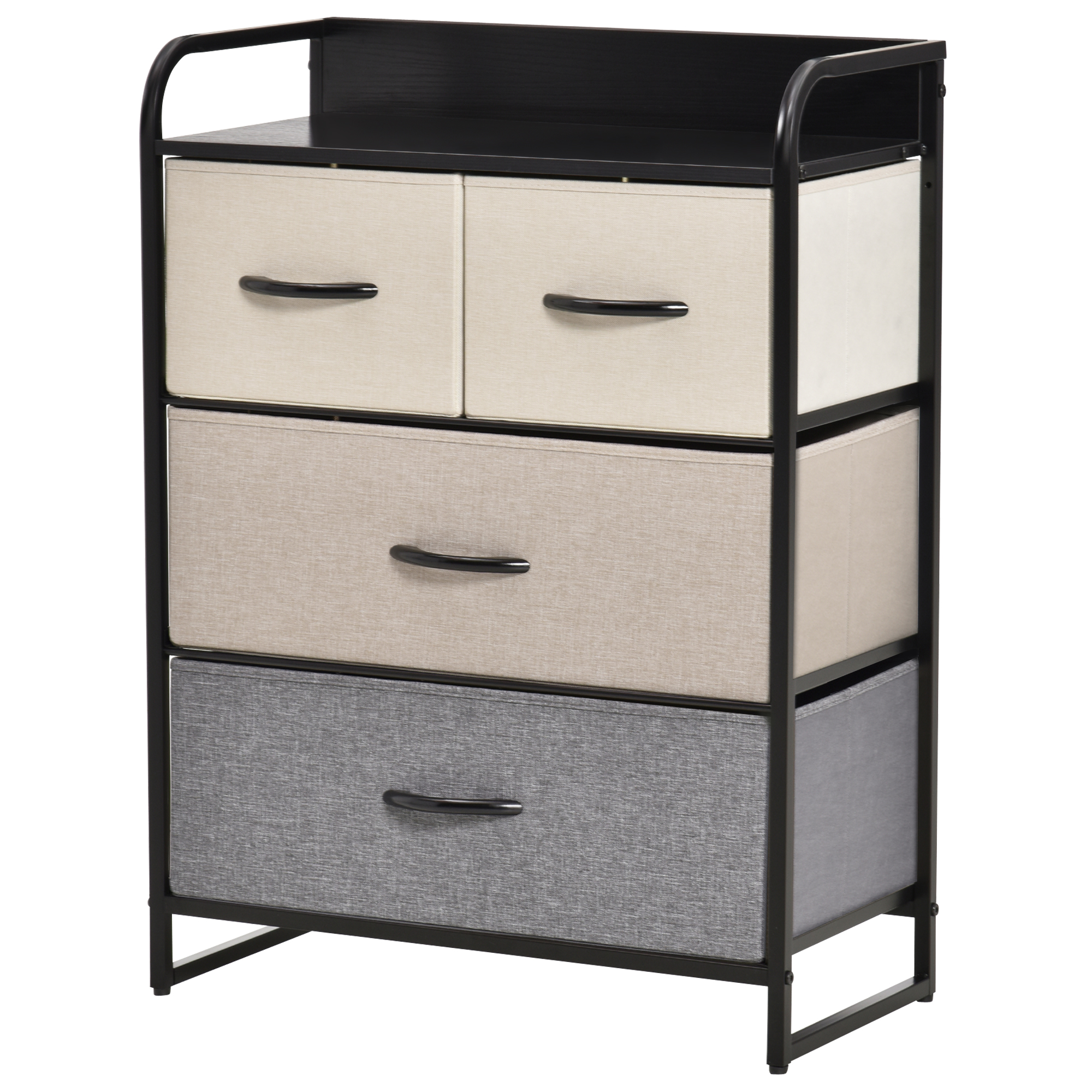 Commode Meuble De Rangement 5 Tiroirs Pliables En Tissu 58 X 29 X 99 Cm