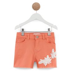IN EXTENSO Short twill fille (Rose corail)