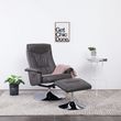 Fauteuil inclinable avec repose-pied Gris Similicuir