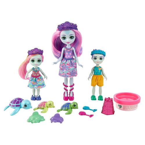 Mini-poupée Enchantimals - Famille Tortue et accessoires