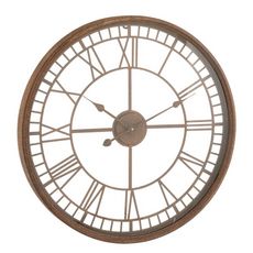 Horloge Murale Design  Métal & Verre  67cm Rouille