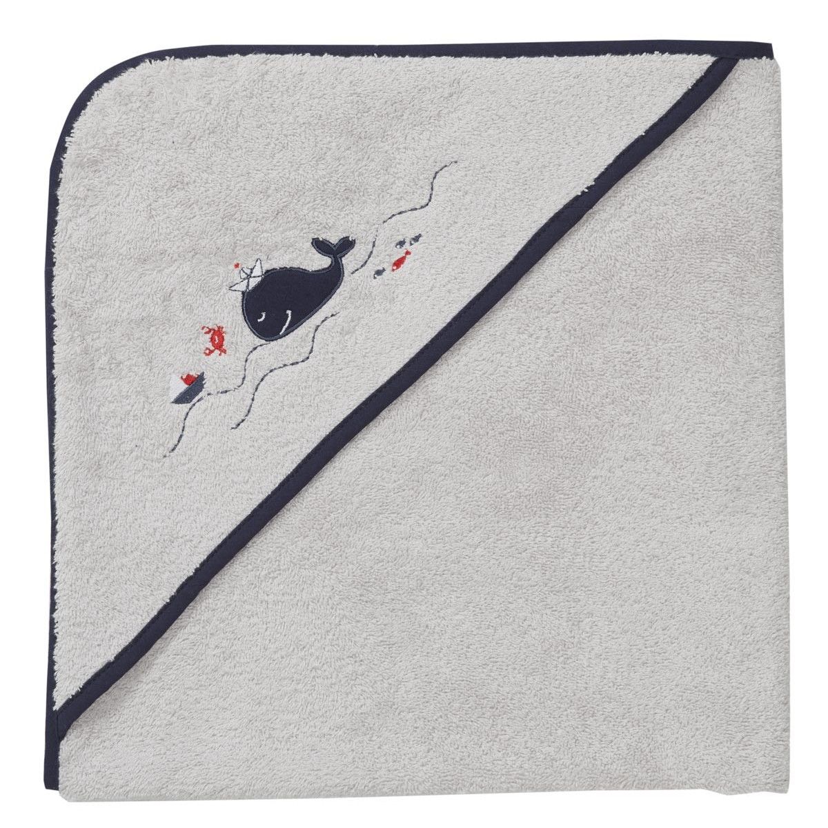 Sensei Maison Cape de bain bébé BALEINE BLEUE