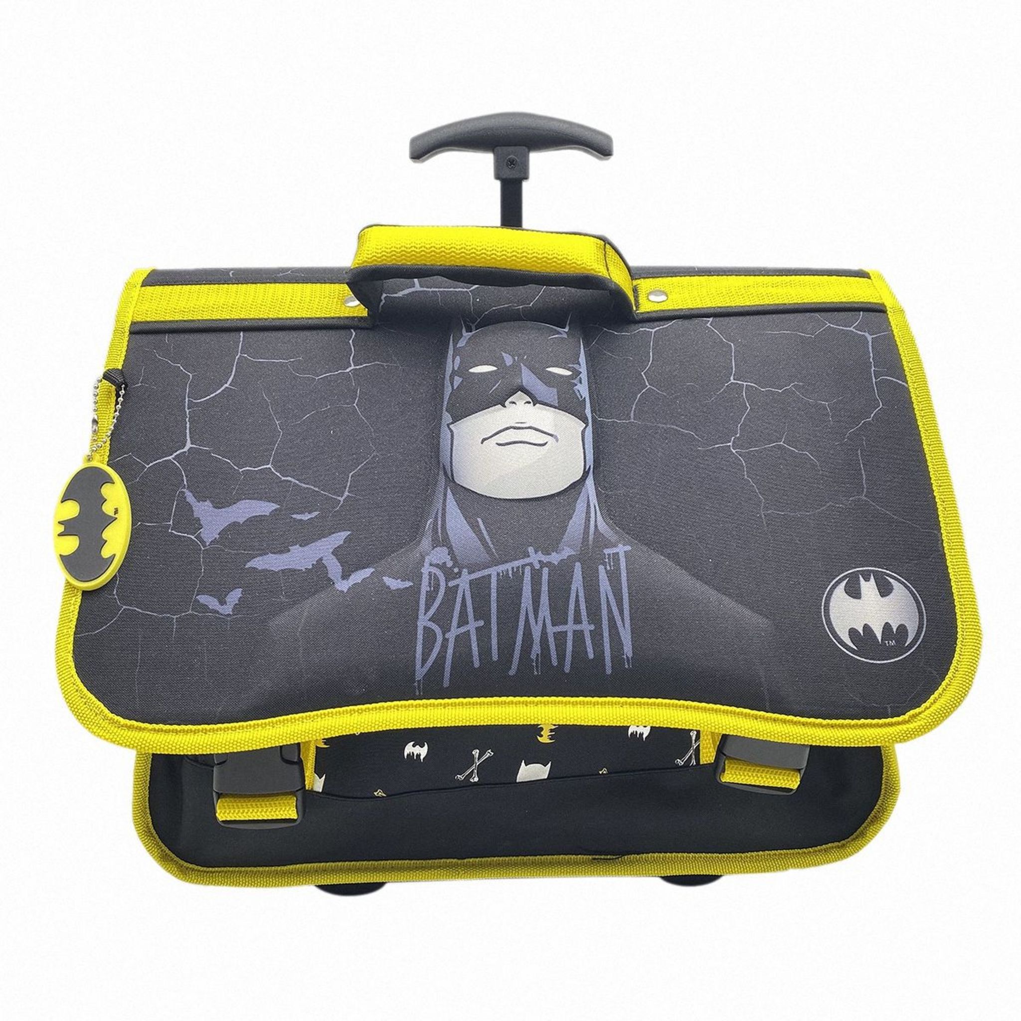 DC COMIC S Cartable roulettes 38 cm CP CE1 CE2 noir et jaune