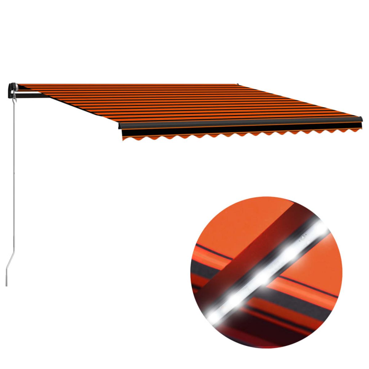 VIDAXL Auvent manuel retractable avec LED 400x300 cm Orange et marron