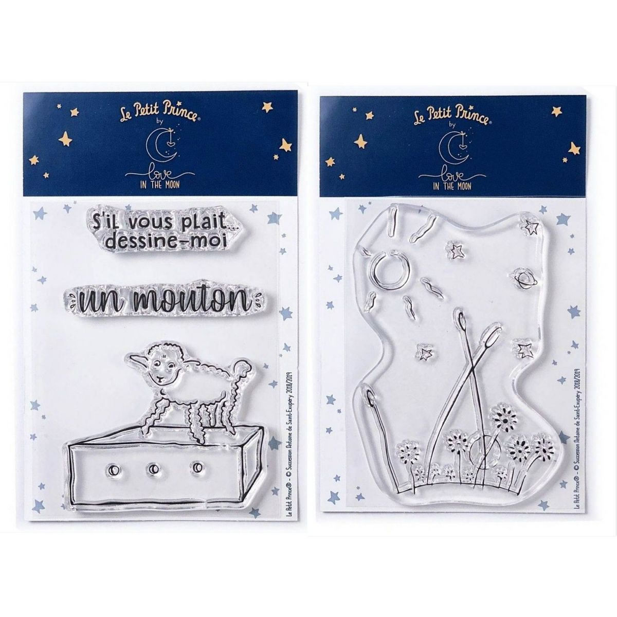 Youdoit 4 Tampons transparents Le Petit Prince Mouton et Paysage