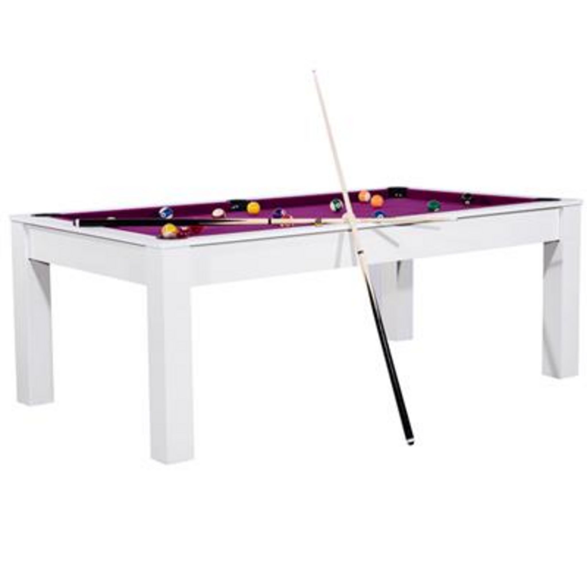 Billard nouveauté, billard windsor table blanc tapis violet