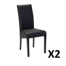 Lot de 2 chaises de séjour salle à manger modernes MARIA (Noir)