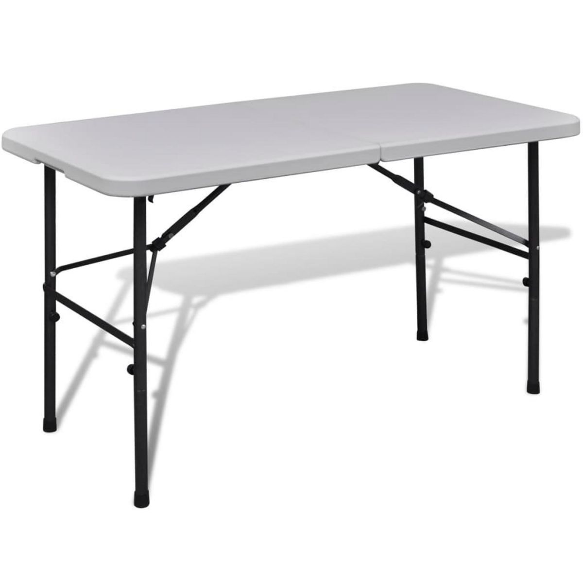 VIDAXL Table de jardin pliable 122 cm blanche en HDPE