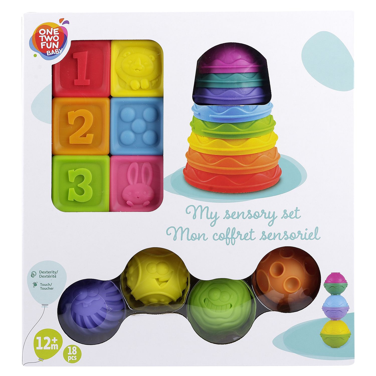 BBTO 2 Jouets Anti-Stress Interactifs Multi-Sensoriel Anneaux de Fl