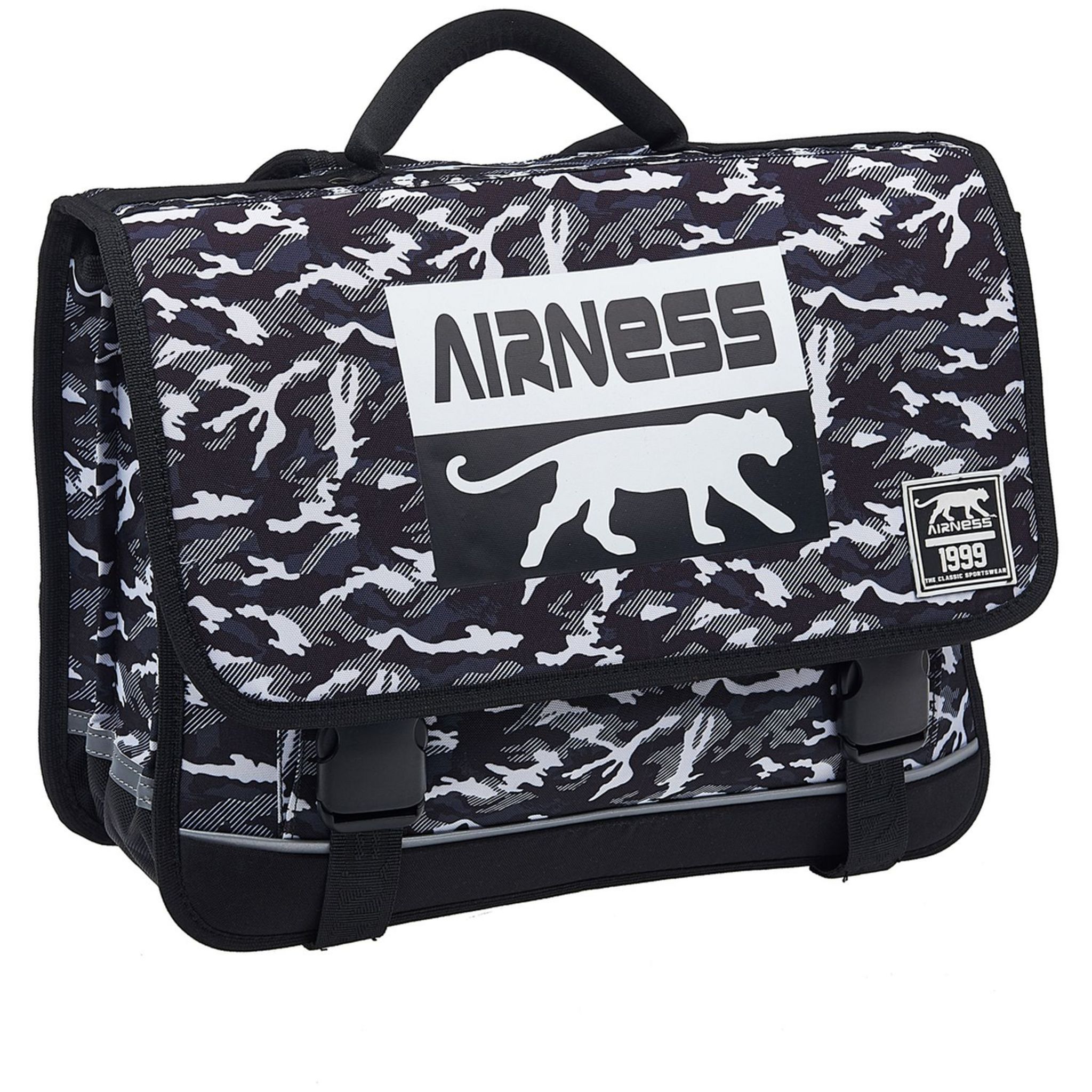 AIRNESS Cartable 41 cm noir et blanc AIRNESS LIBERTY pas cher