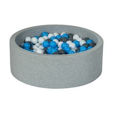  Piscine à balles Aire de jeu + 300 balles blanc, gris, bleu clair