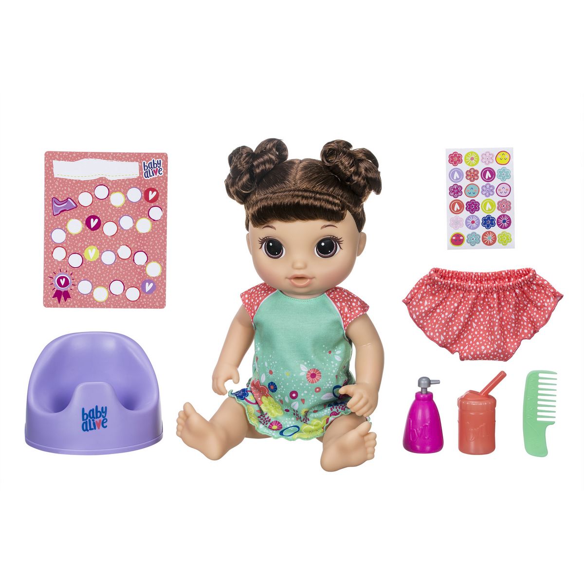 Baby Alive - Va Sur Le Pot - Poupee Cheveux Noirs - E0304