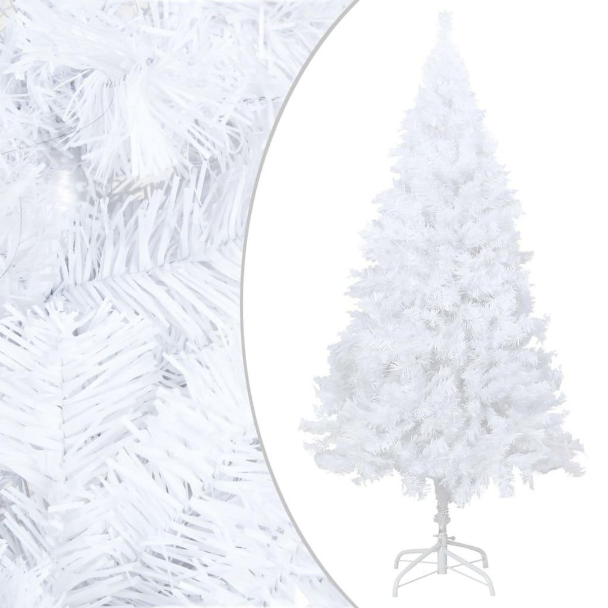 VIDAXL Arbre de Noël artificiel avec branches epaisses Blanc 210cm PVC