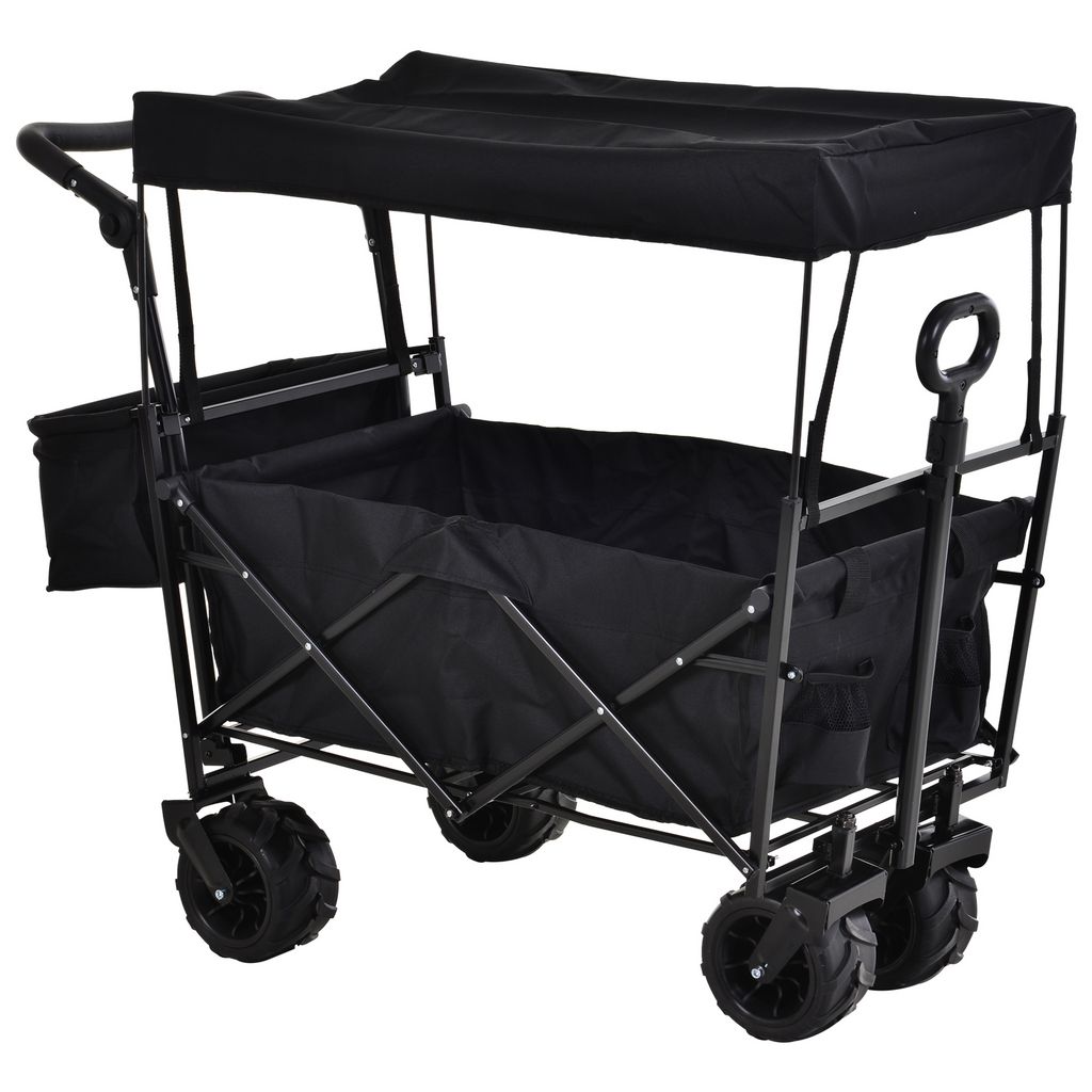 Chariot de marché Pliable 49L avec poche Isotherme - Noir - Maison Futée