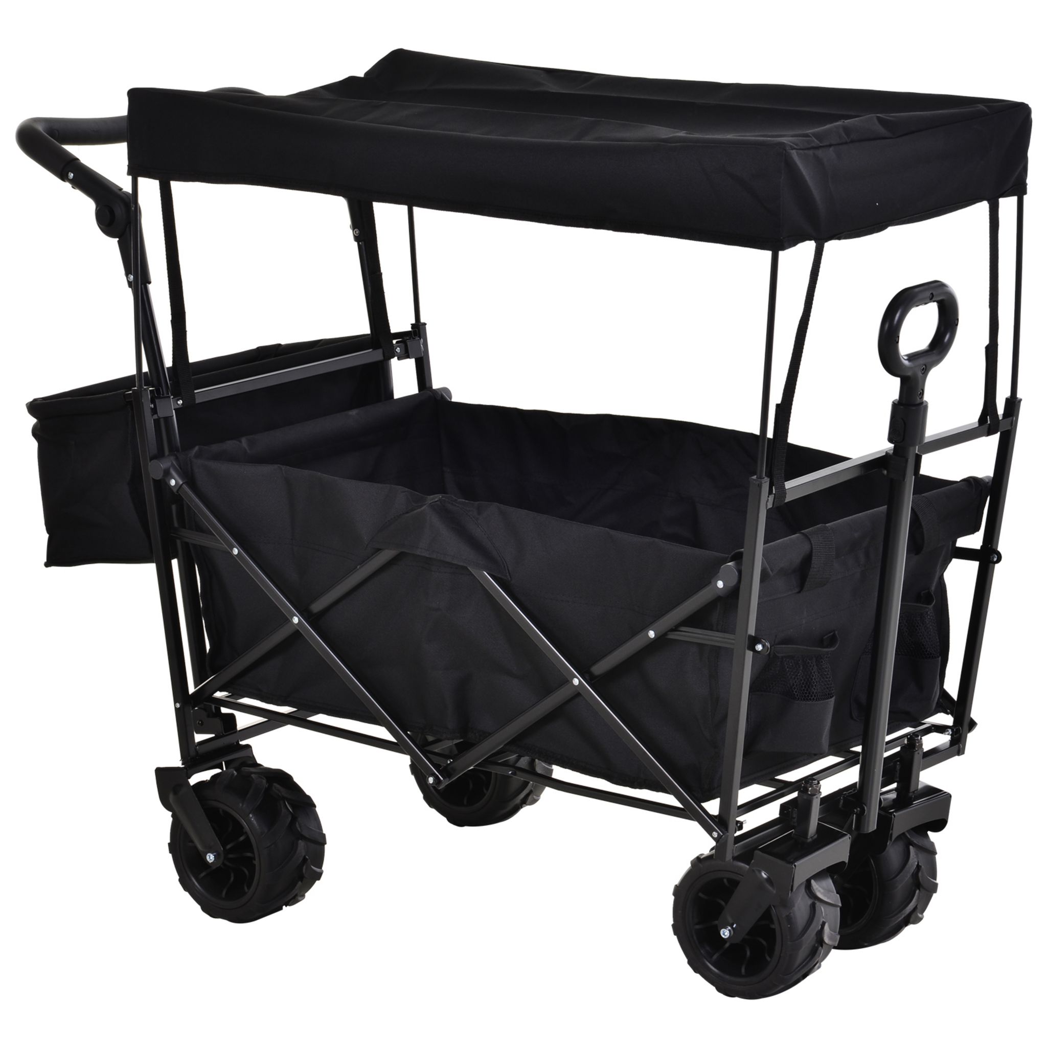 Chariot de transport pliable Outsunny noir 845-853V00BK