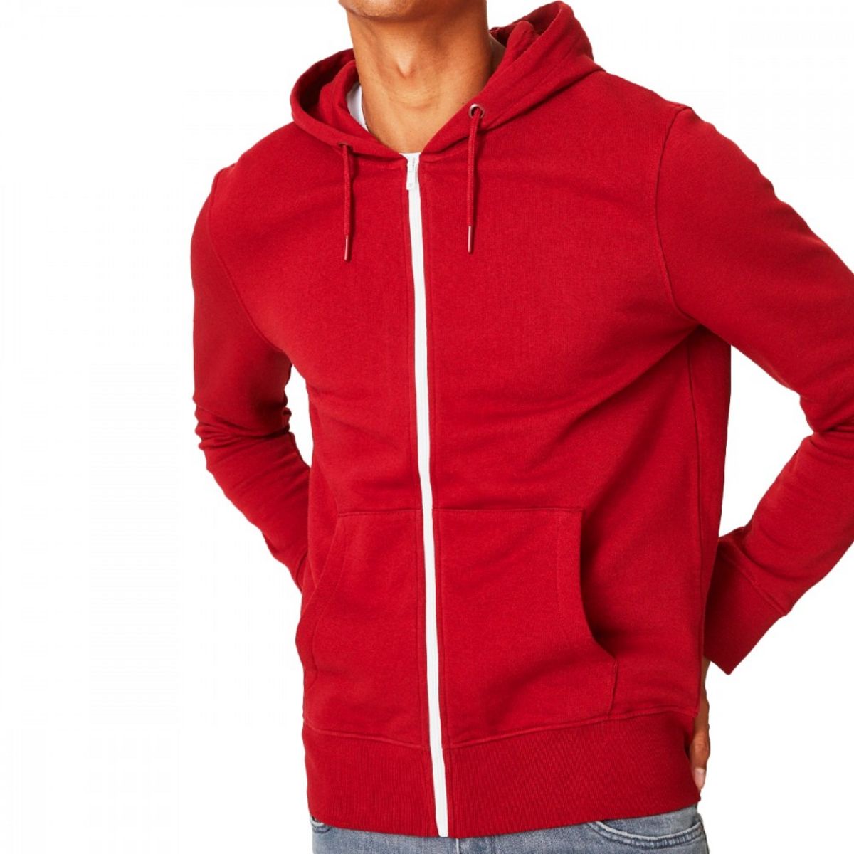 Sweat capuche 2025 rouge homme