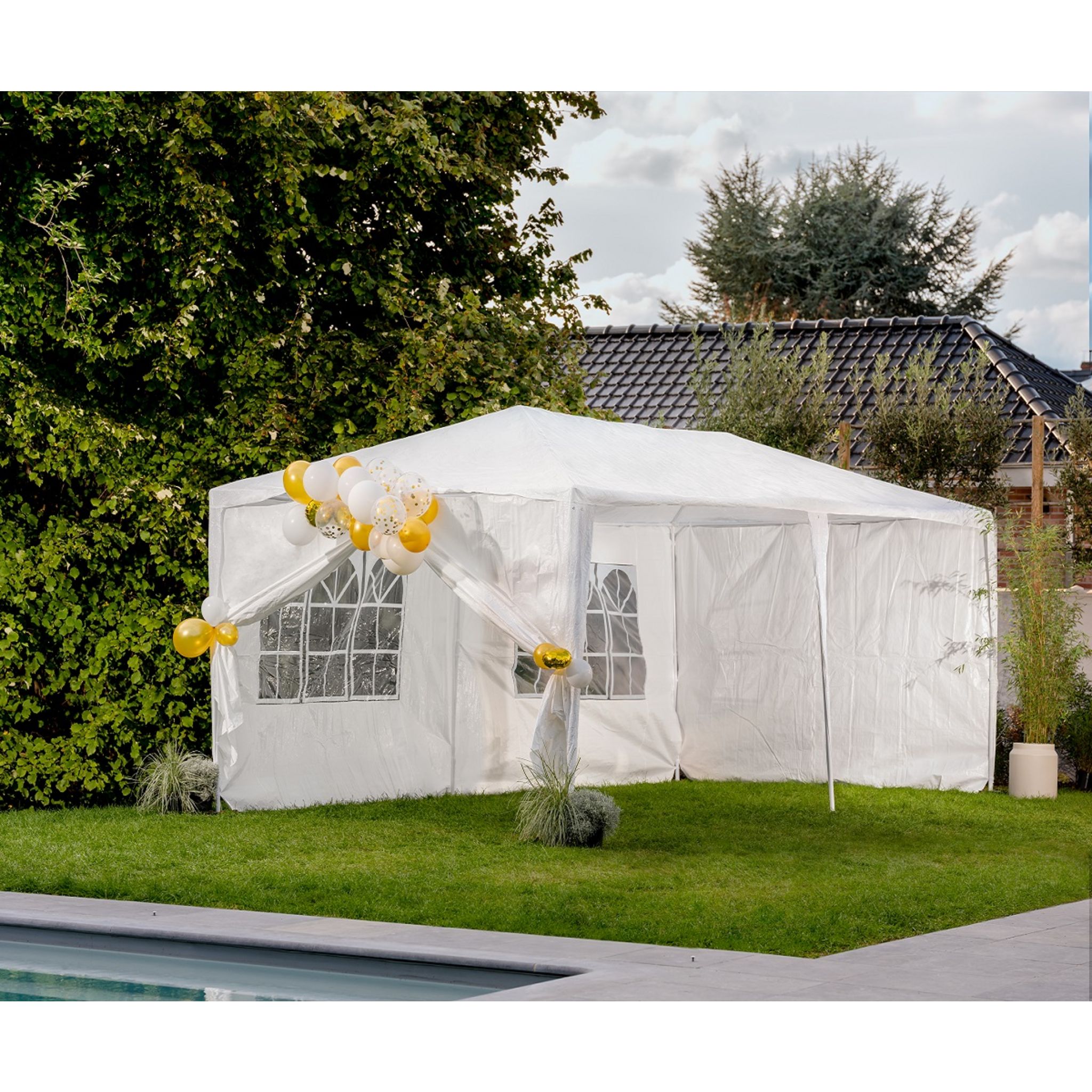 Tonnelle pliante en alu 3x6 m pas cher 