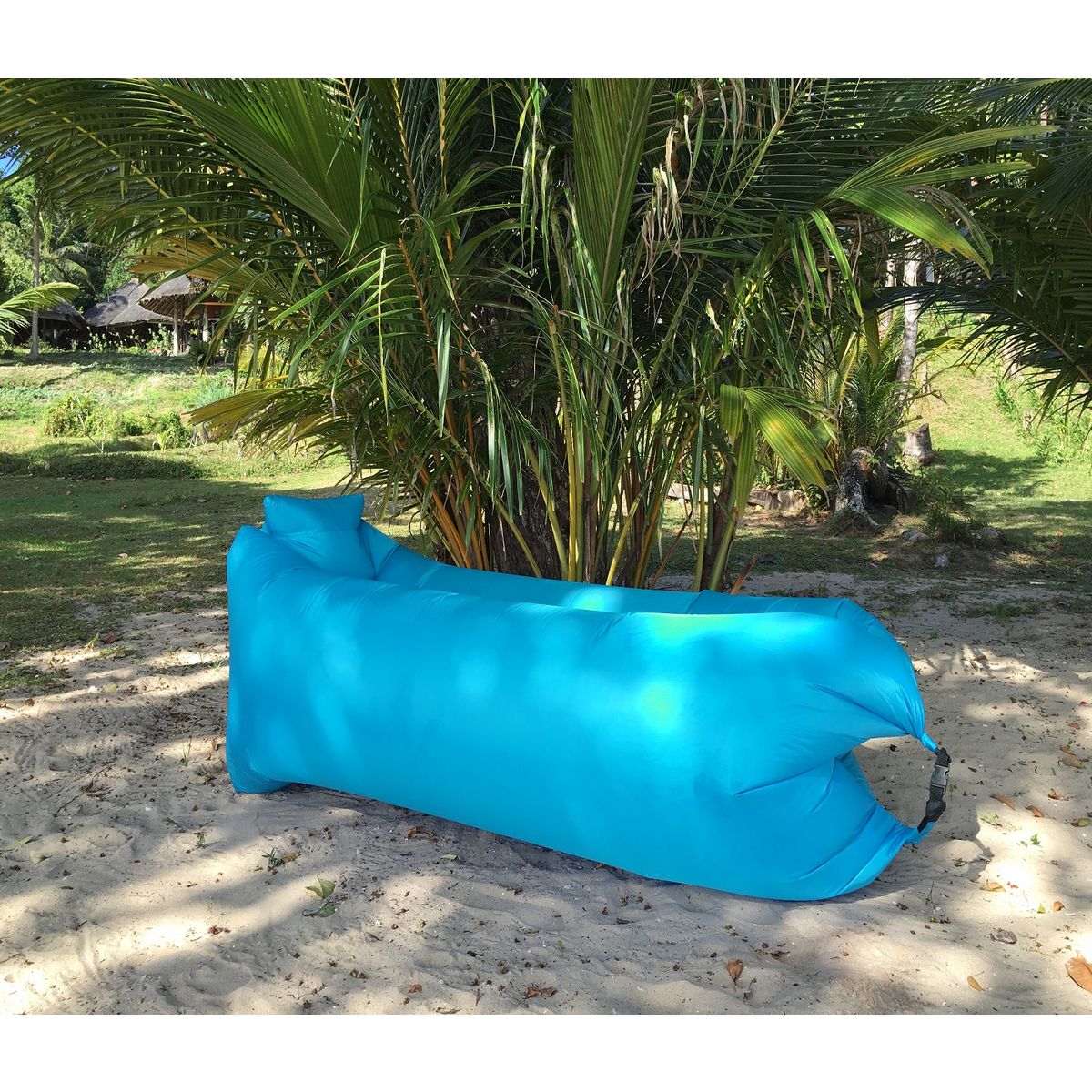 SUNVIBES Canapé hamac gonflable avec oreiller turquoise pas cher