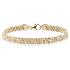 Bracelet Or 18 Carats 750/000 Maille Corde Triple Jaune - Femme