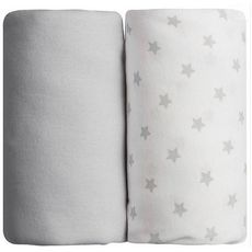 Babycalin Lot de 2 draps housse pour lit bébé étoiles 60 x 120 cm